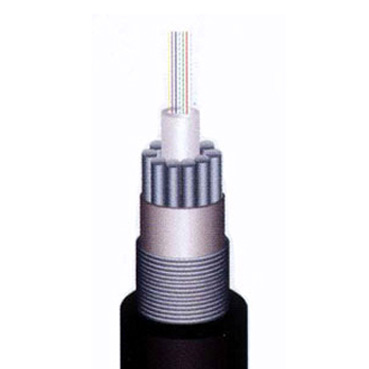 平行鋼絲加強(qiáng)、皺紋鋼帶縱包、聚乙烯護(hù)套、中心束管